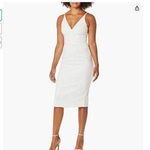 Dress the Population Midi Sheath White Dress